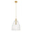 Savoy House Meridian 1Lt 14" Pendant, Natural Brass/Clear Pleated