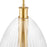 Savoy House Meridian 1Lt 14" Pendant, Natural Brass/Clear Pleated