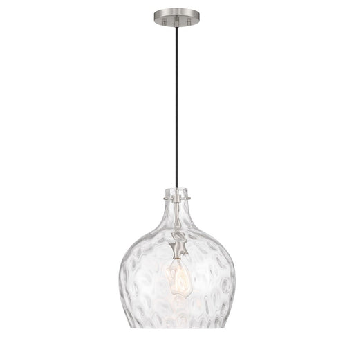 Savoy House Meridian 1Lt Pendant, Brushed Nickel/Hammered - M7053BN