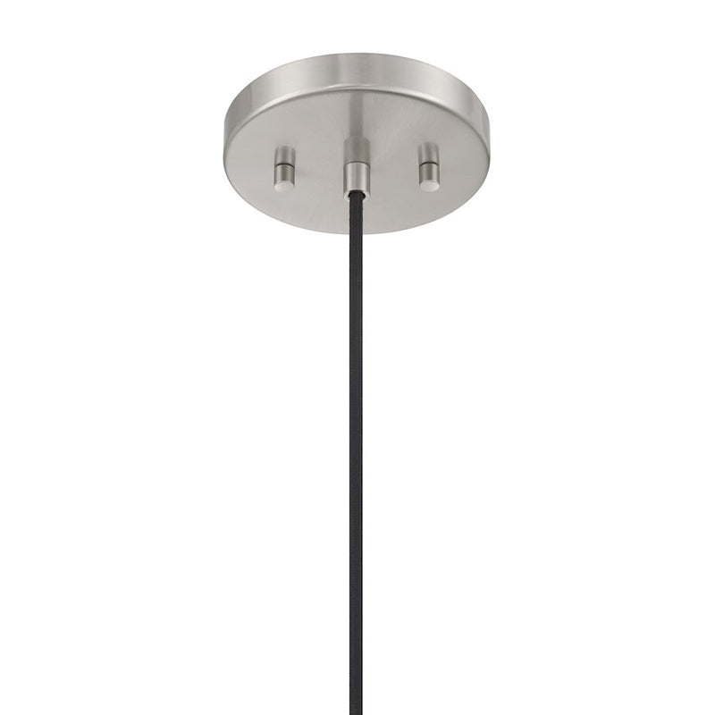 Savoy House Meridian 1Lt Pendant, Brushed Nickel/Hammered
