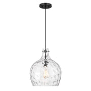 Savoy House Meridian 1Lt Pendant, Black/Hammered - M7053MBK