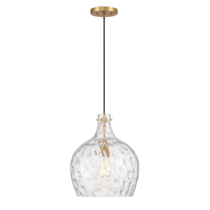 Savoy House Meridian 1Lt Pendant, Natural Brass/Hammered - M7053NB