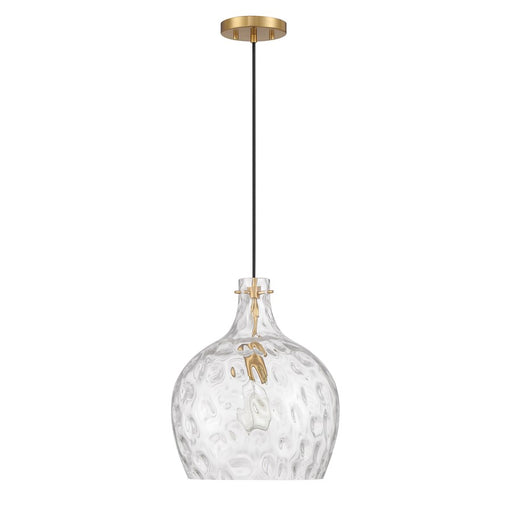 Savoy House Meridian 1Lt Pendant, Natural Brass/Hammered
