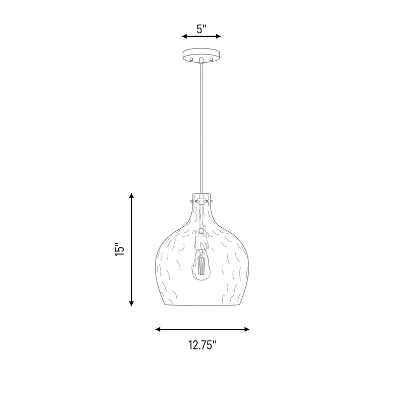 Savoy House Meridian 1Lt Pendant, Natural Brass/Hammered