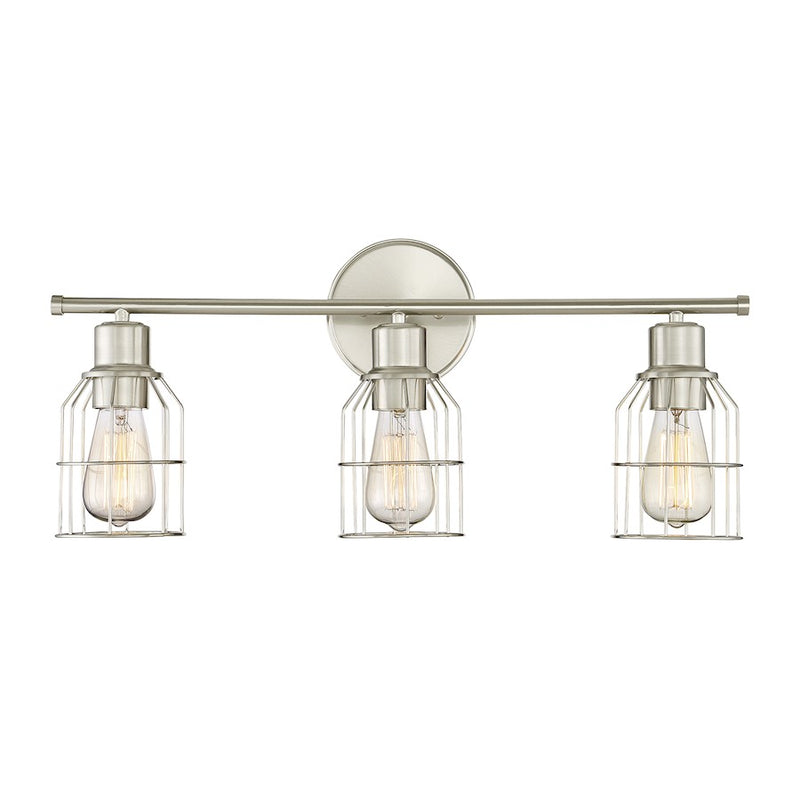 Meridian Modern 3 Light 11" Bathroom Vanity, Brushed Nickel