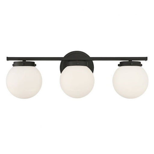 Savoy House 3-Light 24" Bathroom Vanity Light, Matte Black/Opal - M80023MBK