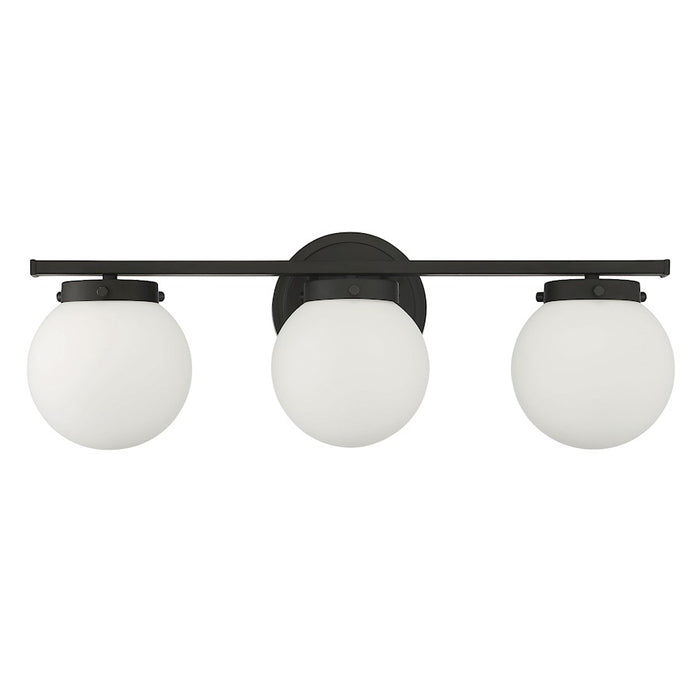 Savoy House 3-Light 24" Bathroom Vanity Light, Matte Black/Opal