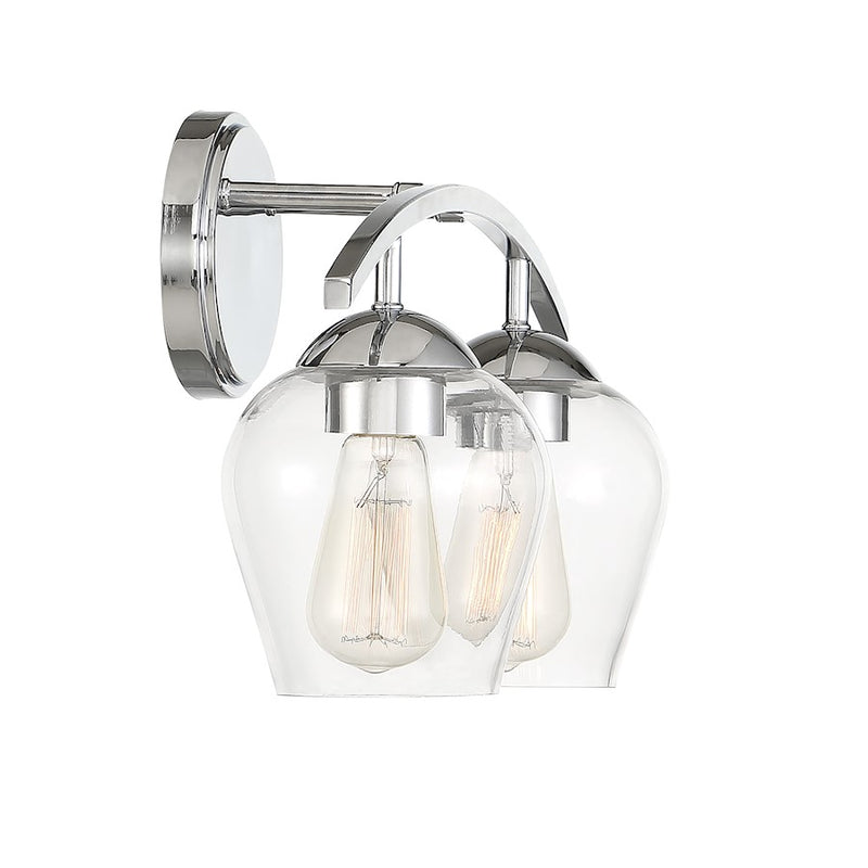 Savoy House 2-Light 16" Bathroom Vanity Light, Chrome
