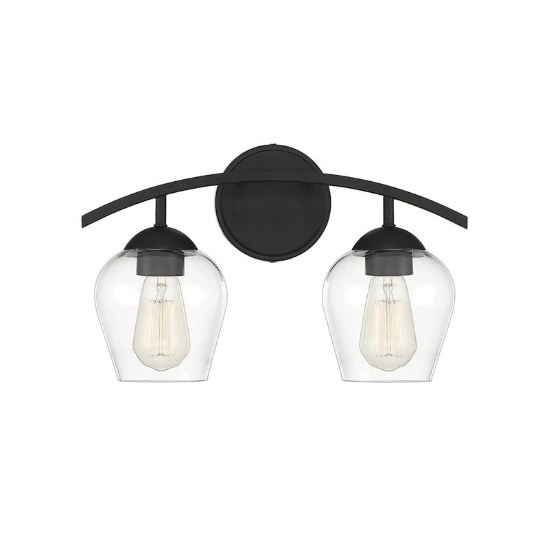 Savoy House 2-Light 16" Bathroom Vanity Light, Matte Black