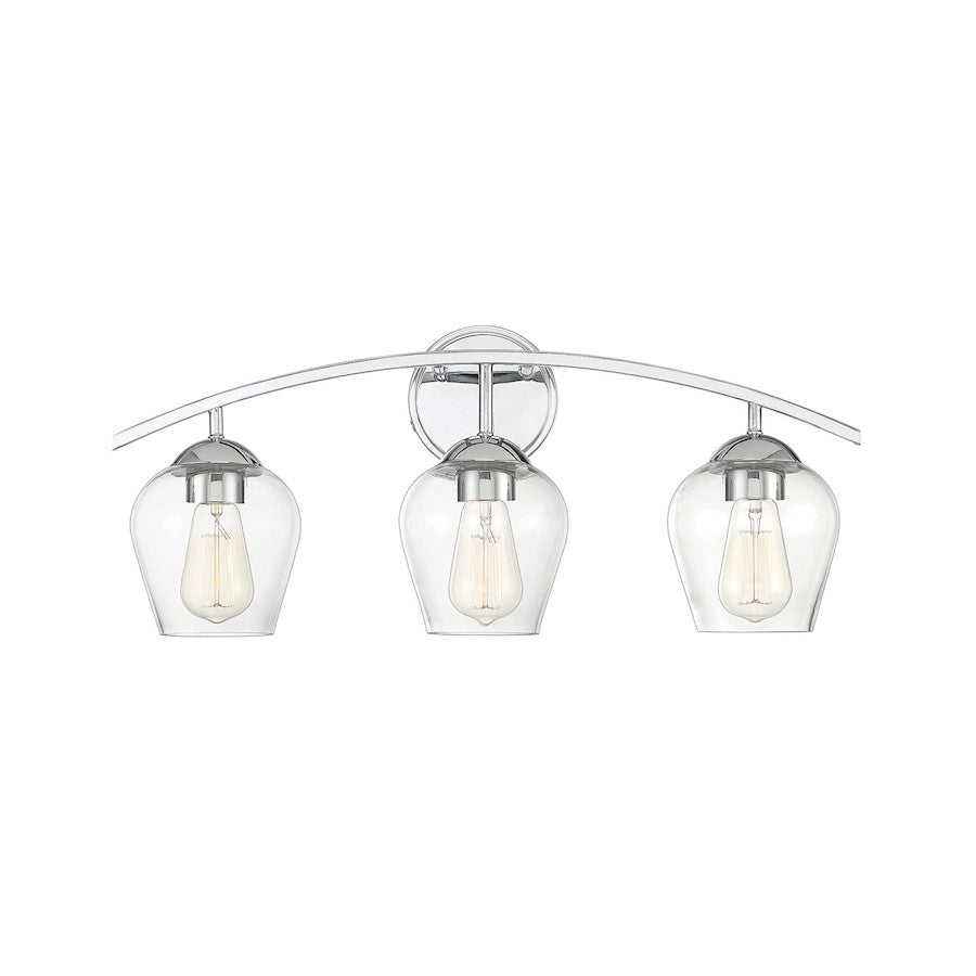 Savoy House 3-Light 24" Bathroom Vanity Light, Chrome/Clear - M80032CH