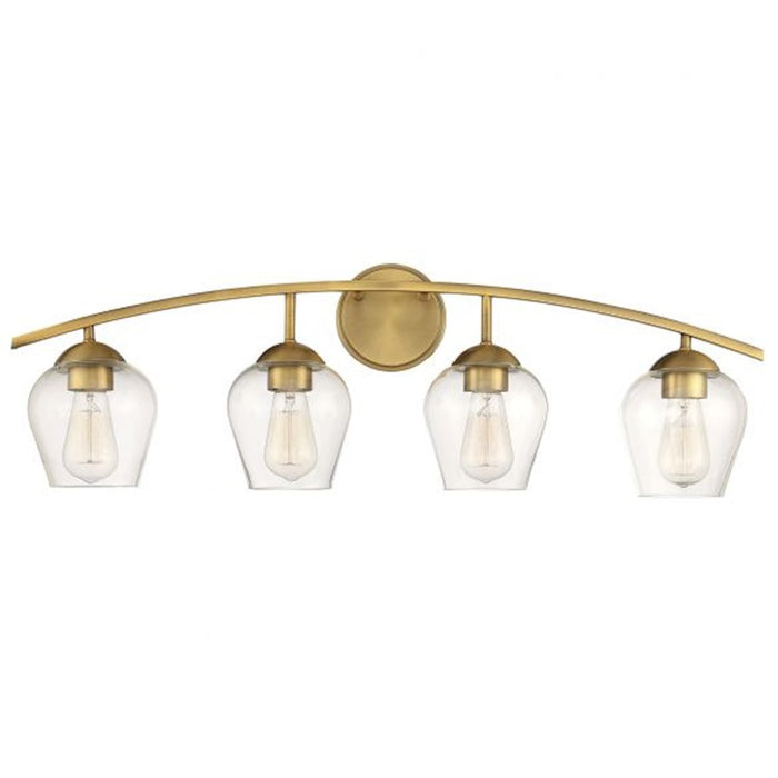 Savoy House 4-Light 33" Bathroom Vanity Light, Natural Brass - M80033NB