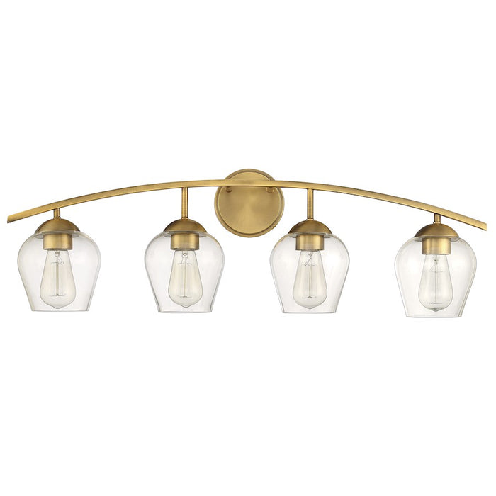 Savoy House 4-Light 33" Bathroom Vanity Light, Natural Brass