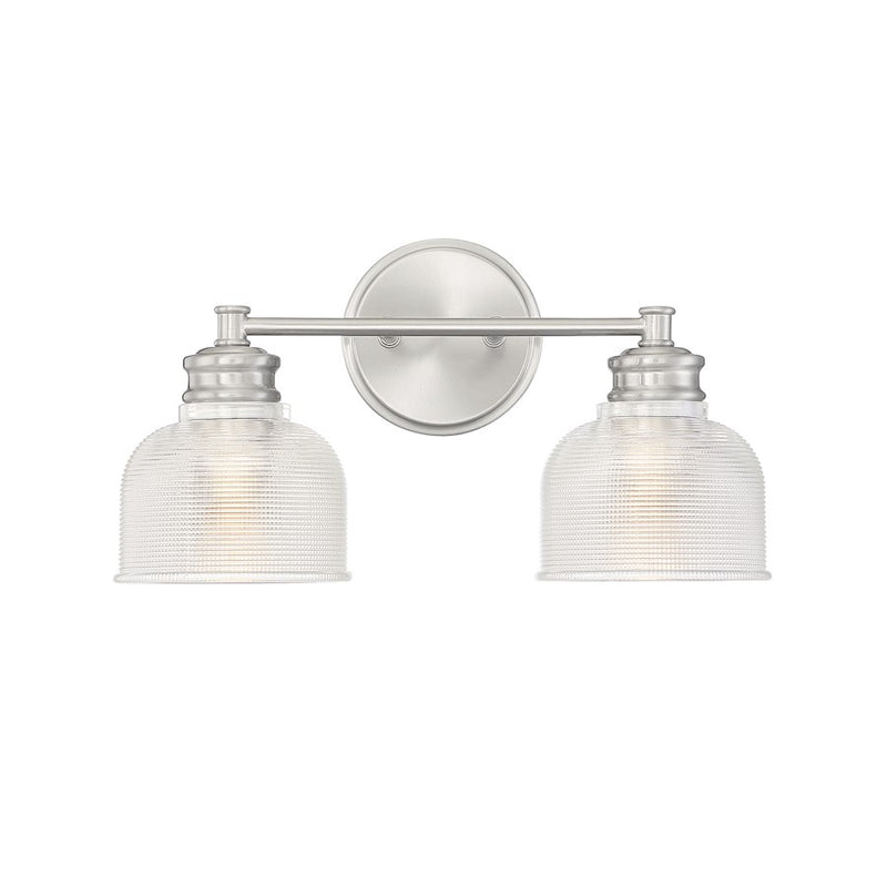 Savoy House 2-Light 16" Bathroom Vanity, Brushed Nickel/Halophane