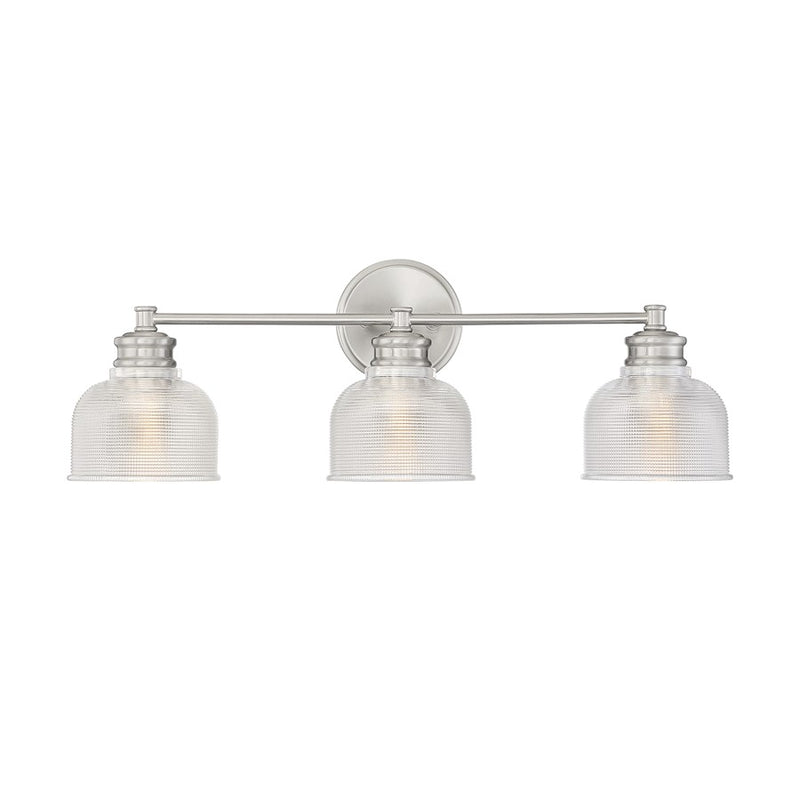 Savoy House 3-Light 24" Bathroom Vanity, Brushed Nickel/Halophane