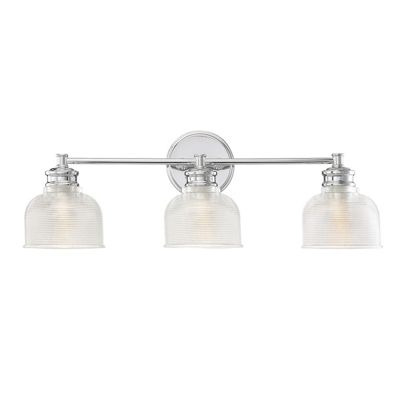 Savoy House 3-Light 24" Bathroom Vanity Light, Chrome/Halophane
