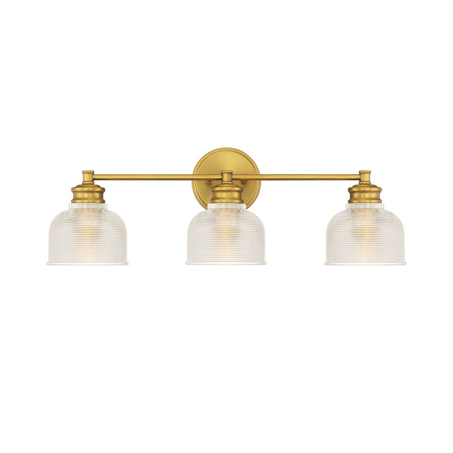 Savoy House 3-Light 24" Bathroom Vanity, Brass/Halophane - M80035NB