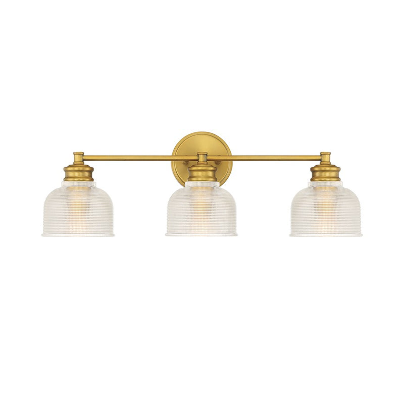 Savoy House 3-Light 24" Bathroom Vanity, Brass/Halophane