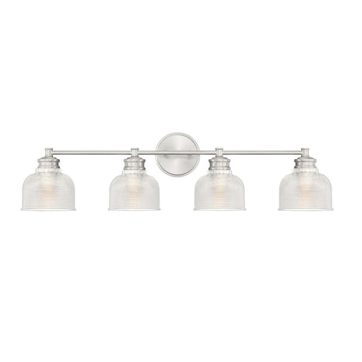 Meridian Transitional 4 Light Bathroom Vanity, Halophane