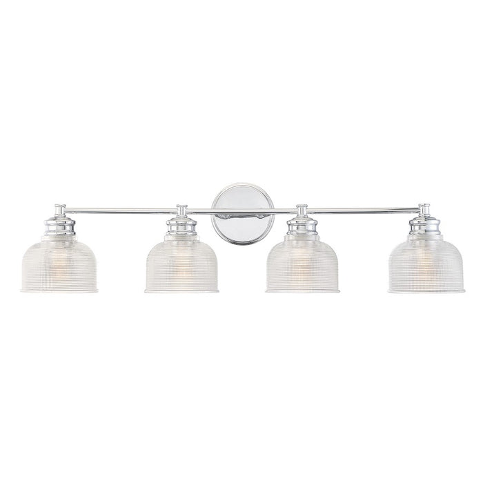 Meridian Transitional 4 Light Bathroom Vanity, Halophane
