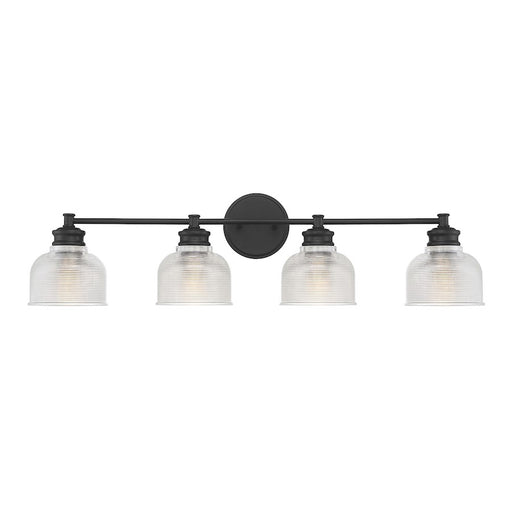 Meridian Transitional 4 Light Bathroom Vanity, Halophane