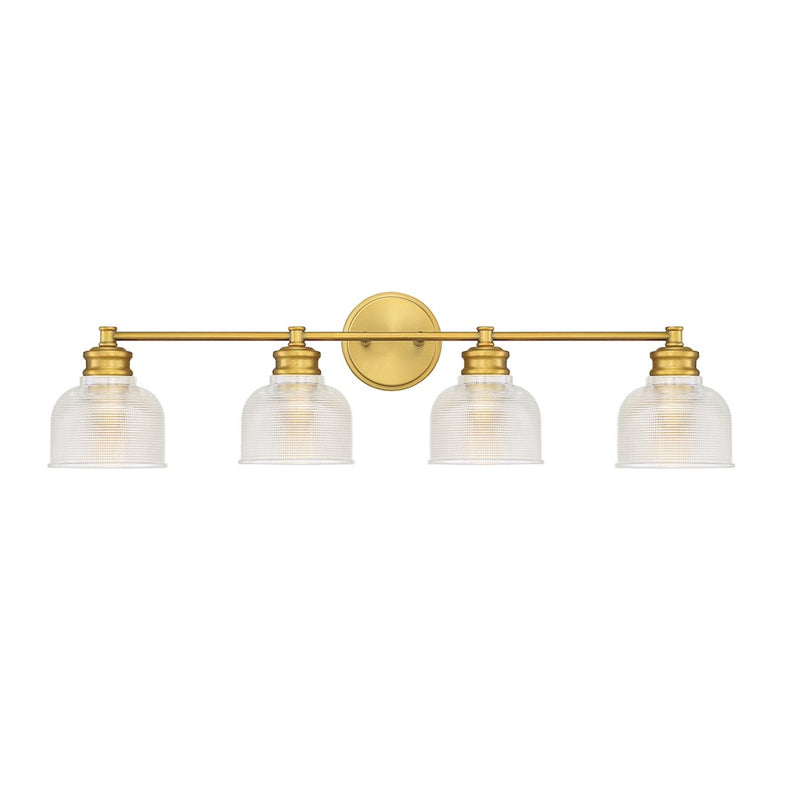 Meridian Transitional 4 Light Bathroom Vanity, Halophane