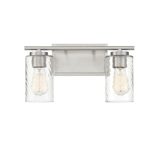 Meridian Transitional 2 Light Bathroom Vanity, Clear Swirl