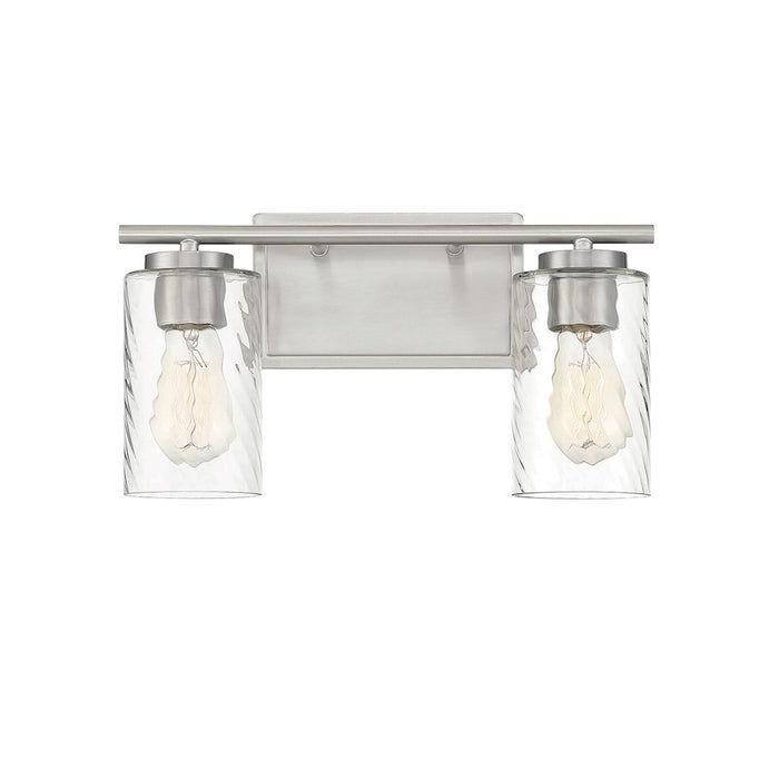 Meridian Transitional 2 Light Bathroom Vanity, Clear Swirl