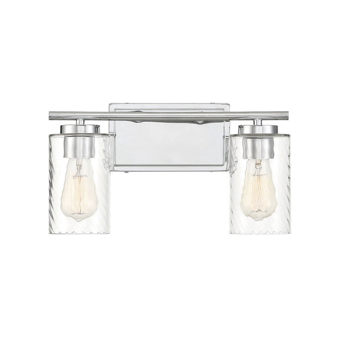 Meridian Transitional 2 Light Bathroom Vanity, Clear Swirl