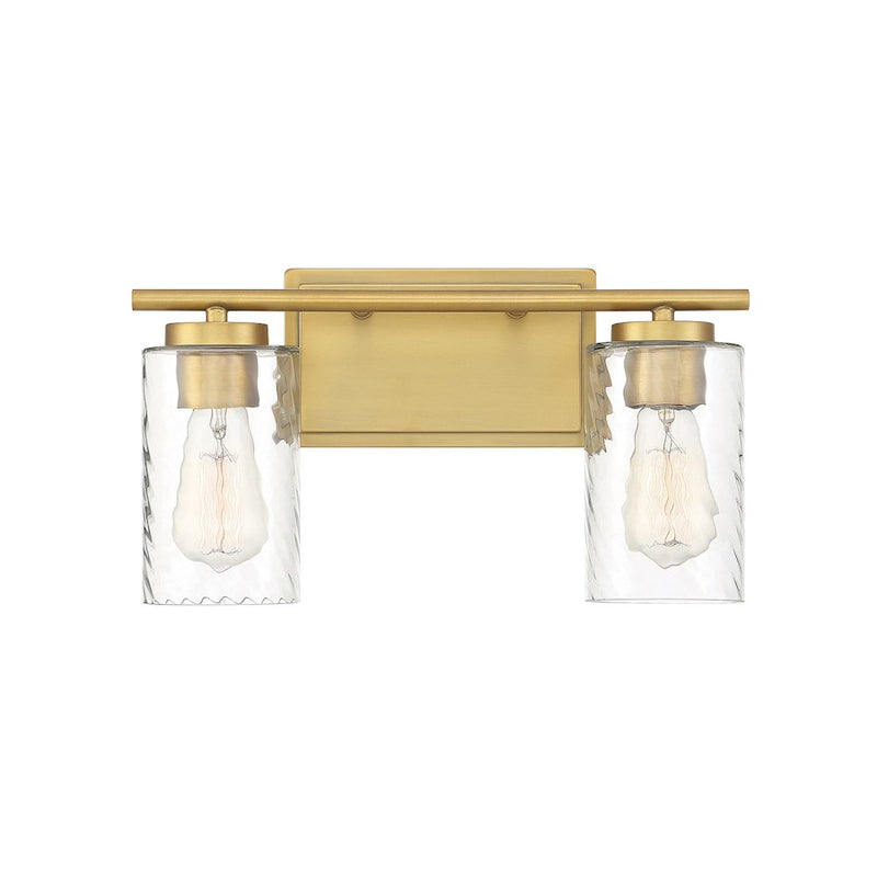 Meridian Transitional 2 Light Bathroom Vanity, Clear Swirl