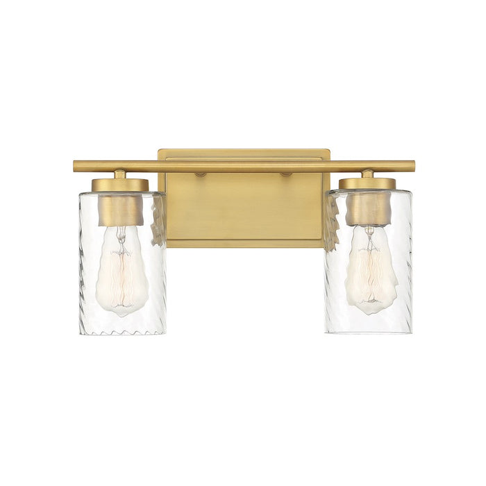 Meridian Transitional 2 Light Bathroom Vanity, Clear Swirl