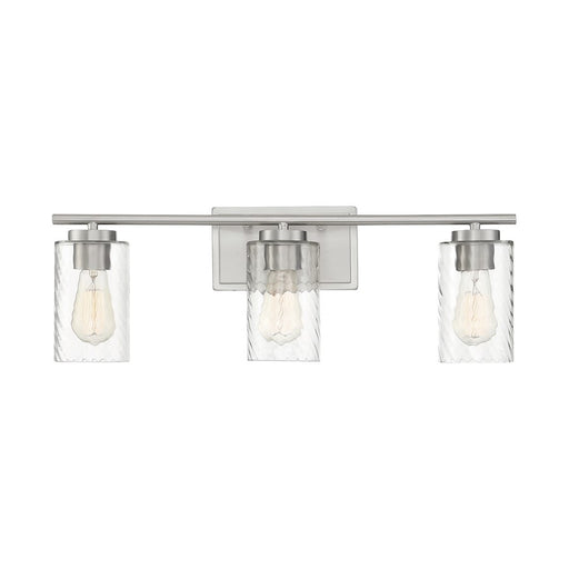 Meridian Transitional 3 Light Bathroom Vanity, Clear Swirl