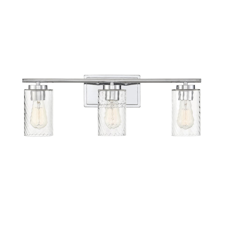 Savoy House 3-Light 24" Bathroom Vanity Light, Chrome/Swirl - M80038CH