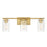Meridian Transitional 3 Light Bathroom Vanity, Clear Swirl