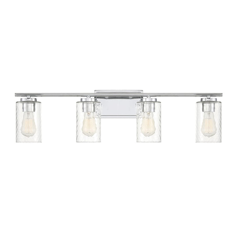 Savoy House 4-Light 32" Bathroom Vanity Light, Chrome/Swirl - M80039CH