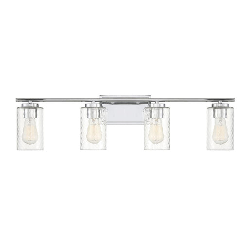 Savoy House 4-Light 32" Bathroom Vanity Light, Chrome/Swirl - M80039CH