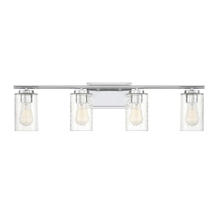 Savoy House 4-Light 32" Bathroom Vanity Light, Chrome/Swirl - M80039CH