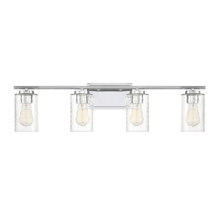Meridian Transitional 4 Light Bathroom Vanity, Clear Swirl