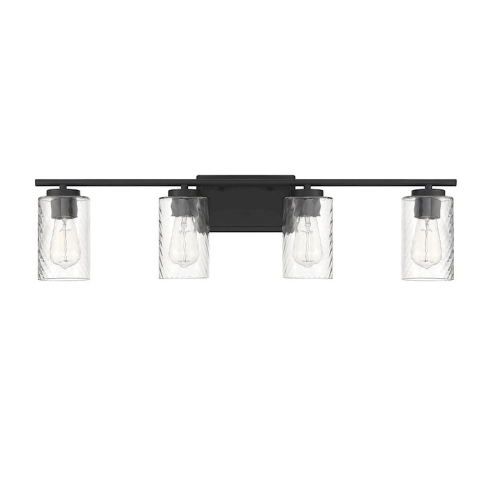 Meridian Transitional 4 Light Bathroom Vanity, Clear Swirl