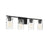 Savoy House 4-Light 32" Bathroom Vanity, Matte Black/Clear Swirl