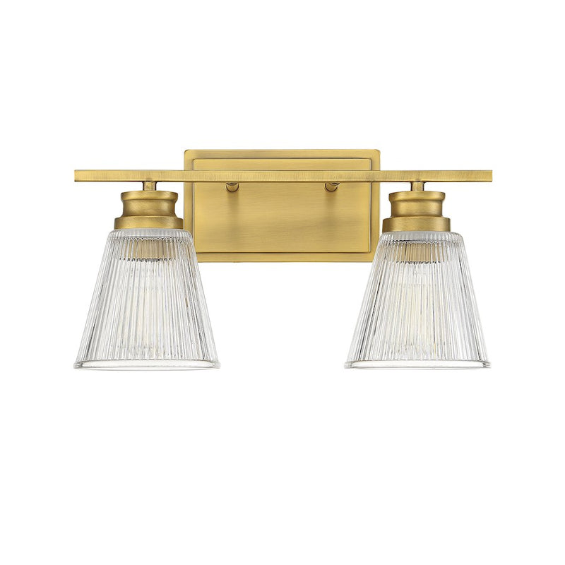 Savoy House 2-Light 16" Bathroom Vanity Light, Brass
