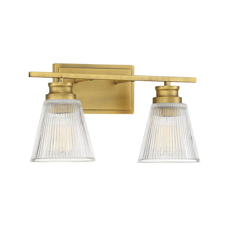 Savoy House 2-Light 16" Bathroom Vanity Light, Brass