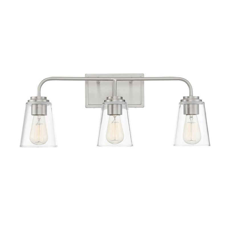 Savoy House 3-Light 24" Bathroom Vanity Light, Nickel