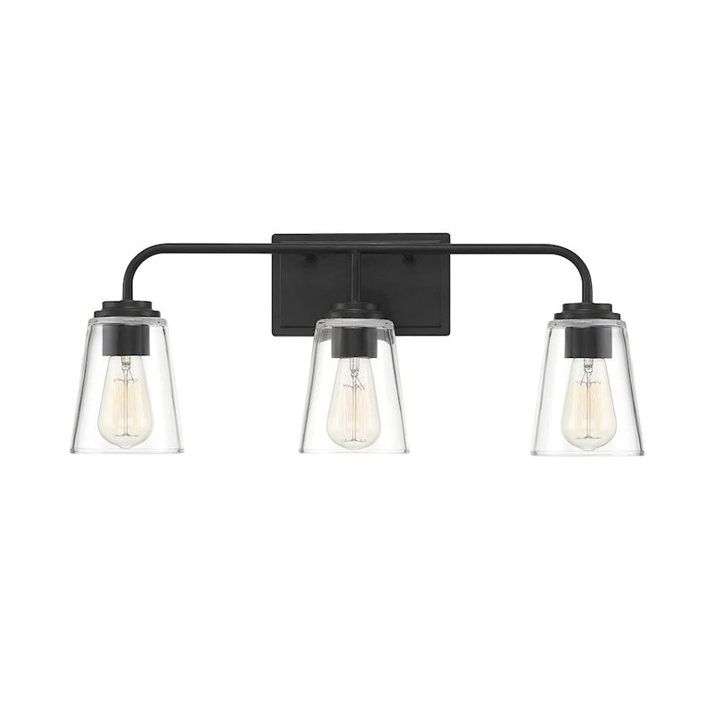 Savoy House 3-Light 24" Bathroom Vanity Light, Matte Black