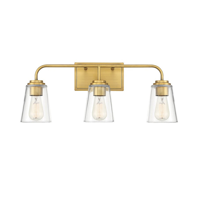 Savoy House 3-Light 24" Bathroom Vanity Light, Natural Brass