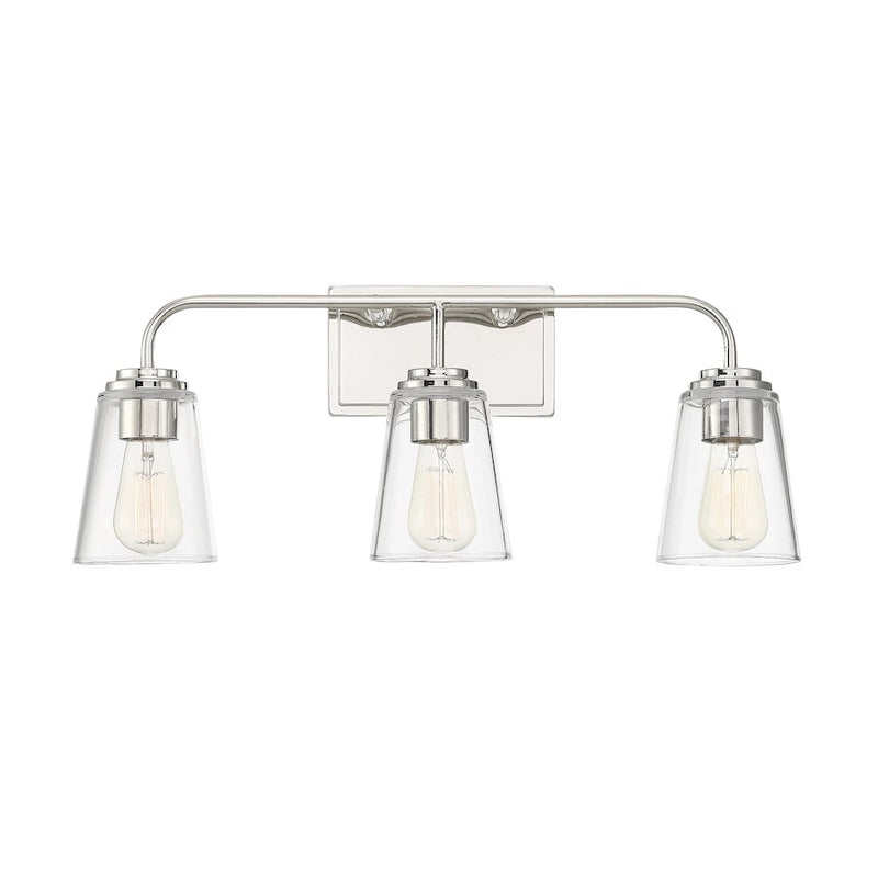 Savoy House 3-Light 24" Bathroom Vanity Light, Polished Nickel