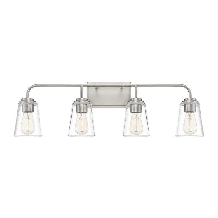 Savoy House 4-Light 32" Bathroom Vanity Light, Brushed Nickel/Clear - M80045BN