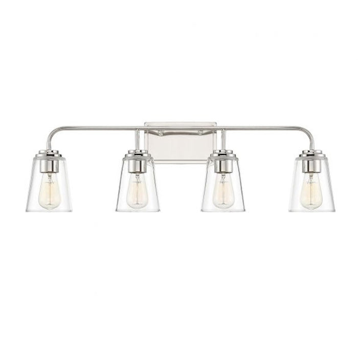 Savoy House 4-Light Bathroom Vanity Light, Polished Nickel - M80045PN