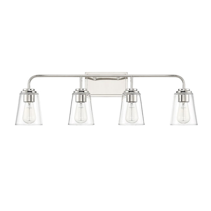 Savoy House 4-Light Bathroom Vanity Light, Polished Nickel