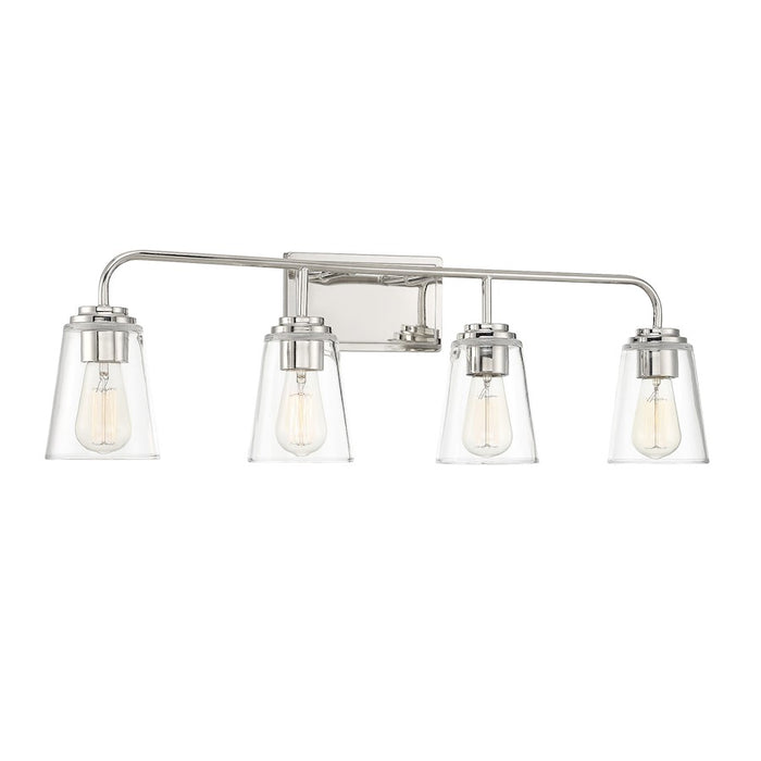 Savoy House 4-Light Bathroom Vanity Light, Polished Nickel