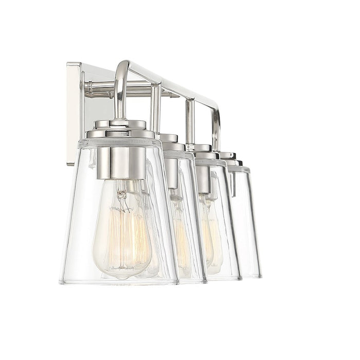 Savoy House 4-Light Bathroom Vanity Light, Polished Nickel